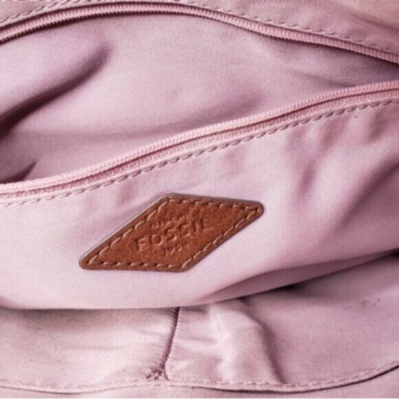 Fossil Kinley Crossbody Bag Cotton Leather Multicolor Stripes Key Charm - Picture 9 of 16